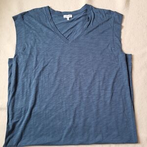 Haven Well Within 2XL Knit Maxi Dress Sleevless Blue Organic Cotton